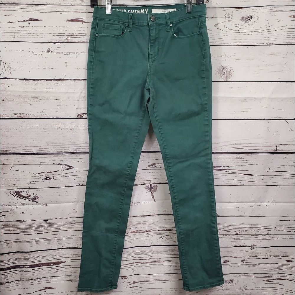 DKNY Pine Green Soho Skinny Jeans, Size 4